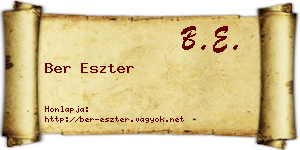 Ber Eszter névjegykártya